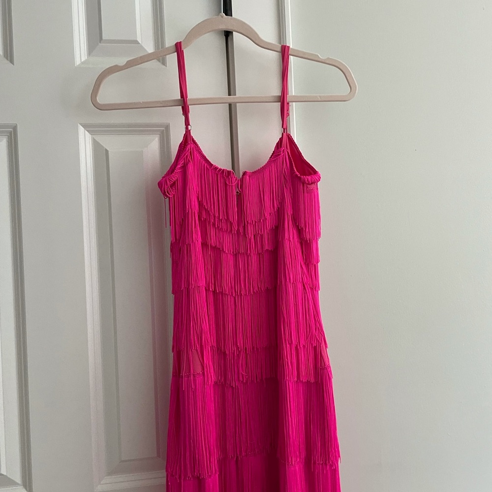 Pink fringe mini dress!!!